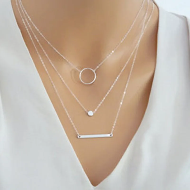 2018 Fashion Long Chain Bohemian Style Multiple Type Necklace Heavy Metal Beach Summer Women's Jewelry | Украшения и
