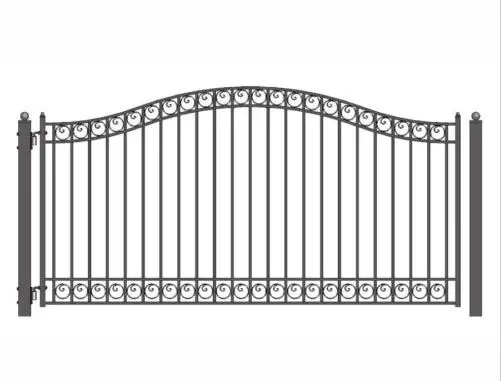 

HENCH Home USe Ornamental Iron Wrought Single Swing 16' Driveway Gate