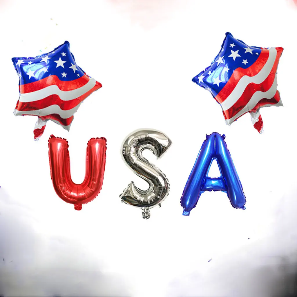 Американский Флаг Шар Украшение США звезда Полосатый патриотический фольга шары
