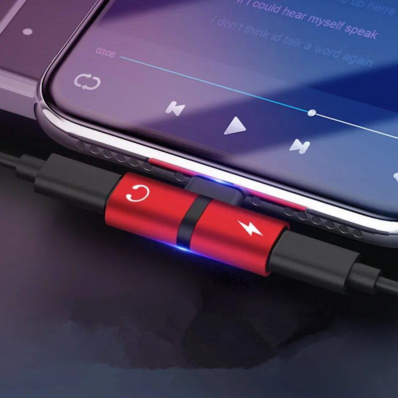 Конвертер для зарядки наушников 2 в 1 iPhone X/8/8Plus/7/7Plus двойной аудиоадаптер