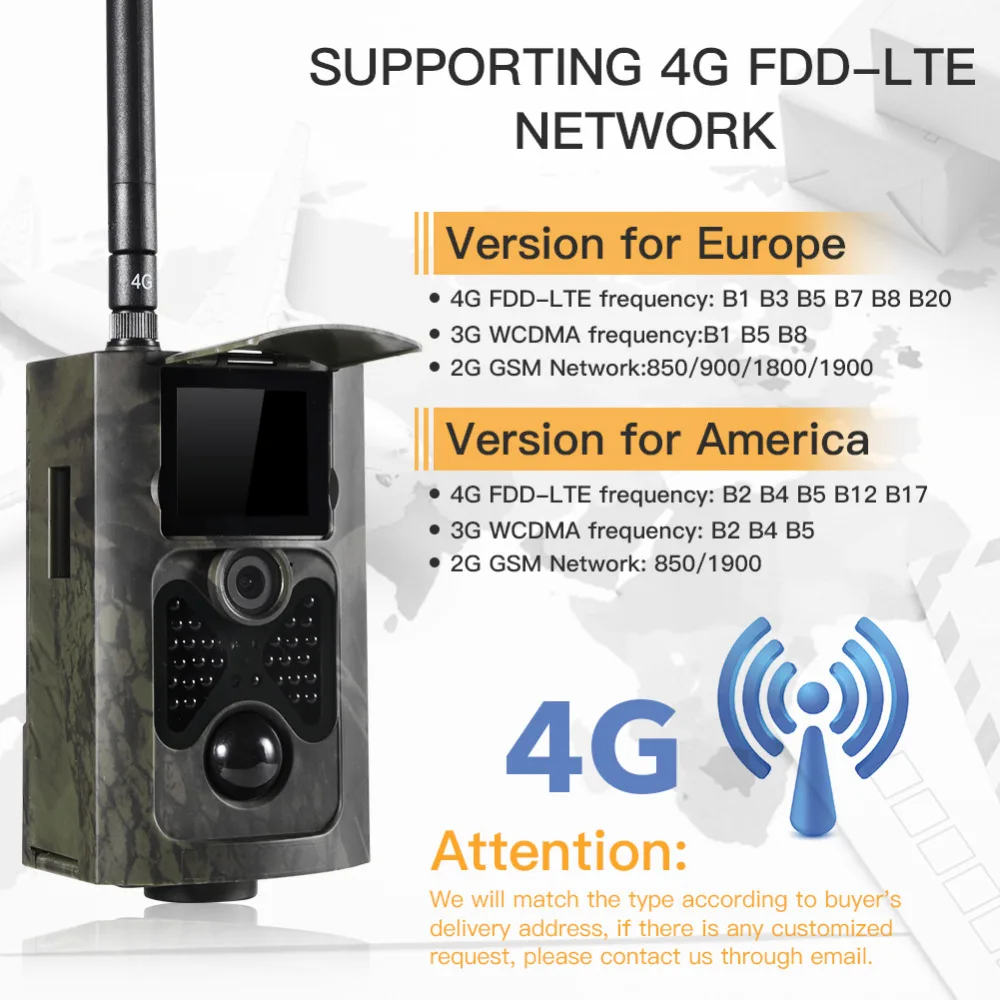 Фотоловушка SUNTEKCAM HC-550LTE 4G камера для охоты 16 МП фото-и видеосъемки игр с