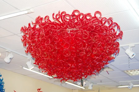 

Style Red Glass Ceiling Light for New House Decaration