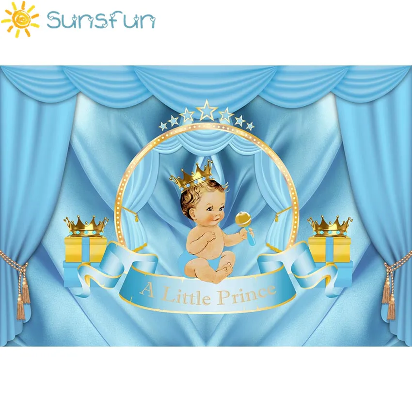 Sunsfun фото фон Королевский принц детский душ фотография Фон Корона подарок синяя
