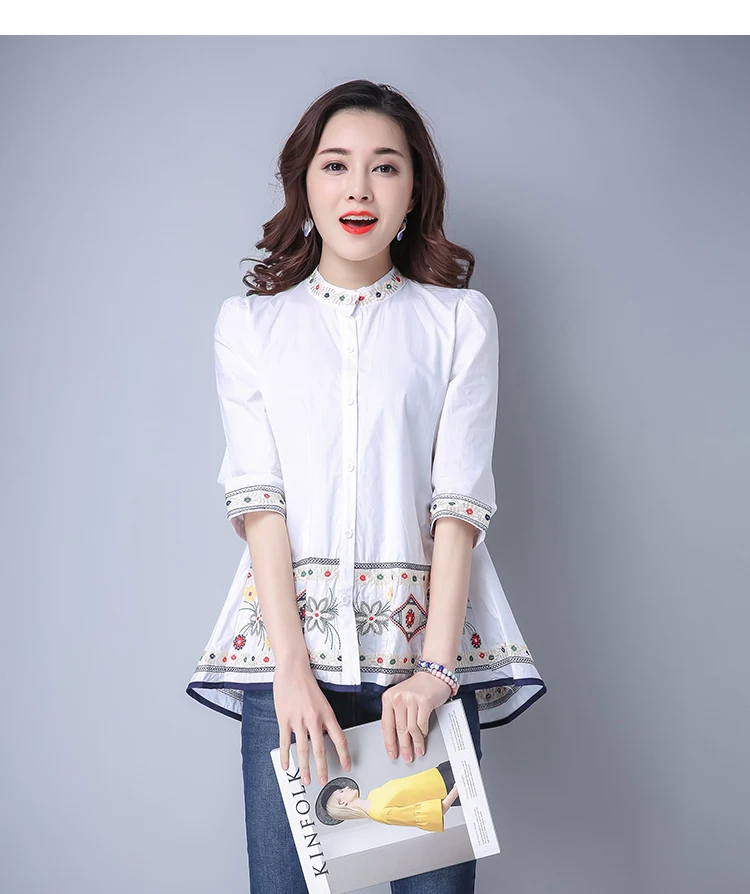 Летняя Новинка Большой размер для беременных женщин семь рукав народный стиль