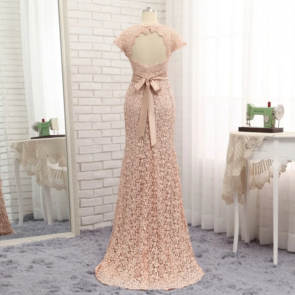 Новые Вечерние платья с открытой спиной рукавами-крылышками Русалочки длинное