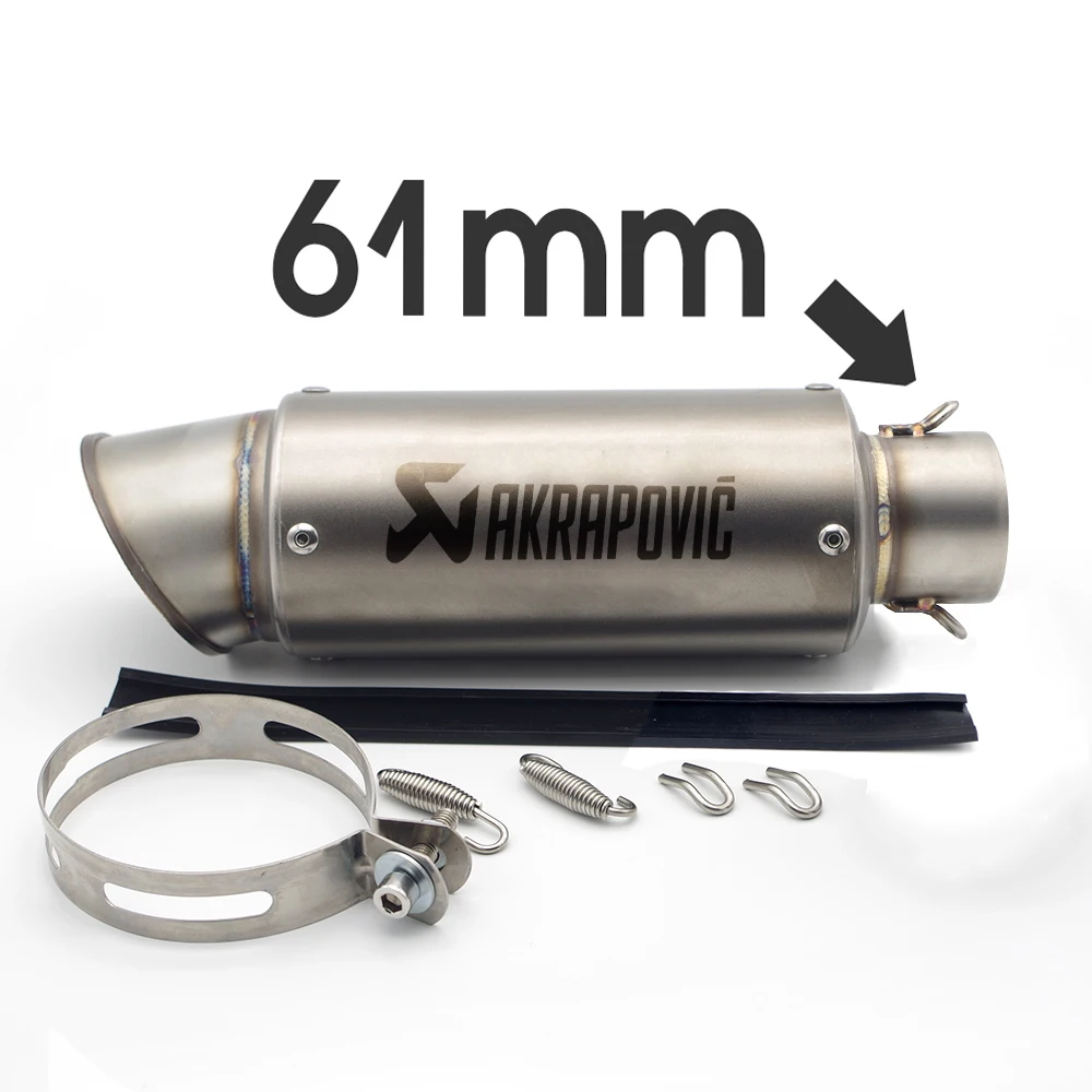 Akrapovic выхлопной мотоцикл выхлопной дБ killer 51/61 для honda VT 750 yamaha r1 выхлопной honda cb 500f honda goldwing yamaha tmax - Цвет: A Laser mark 61mm