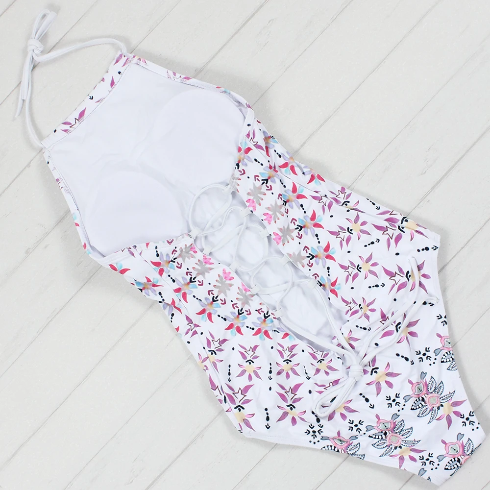 Сексуальный слитный купальник Floylyn со шнуровкой на спине женский 2017 купальный