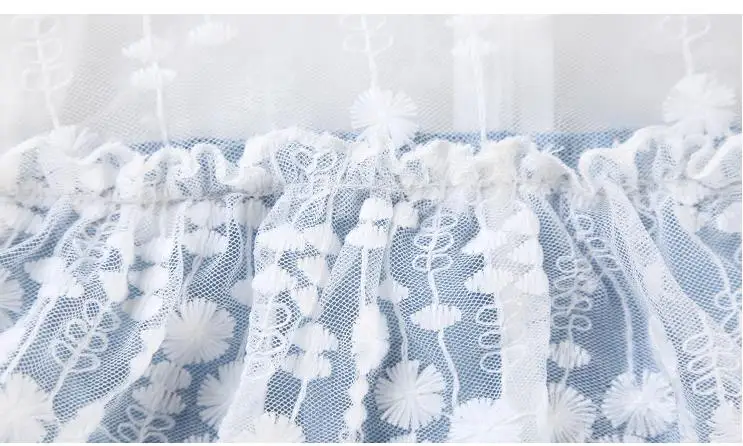 Baby Girl Dress For Girls Cotton Blue Party Birthday Costume Princess Shool Summer Lace Clothes Children Kids 6 7 years Dresses | Детская