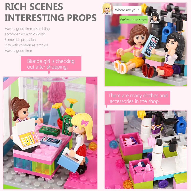 

New Friend Girls Series 12010 The Fashion Clothing Store Set Building Blocks Bricks Educational Girls Toys Kids Gift