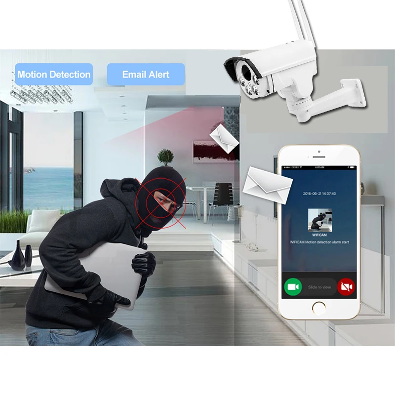 Беспроводная ip-камера видеонаблюдения 960 P 4X оптический зум Wifi камера IP66