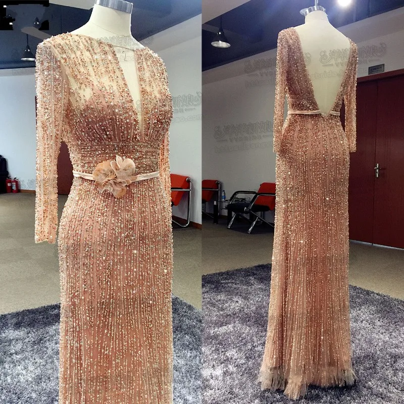 CloverBridal высококачественное тонкое с низкой спинкой роскошное hande-made elie saab обнаженное вышитое кристаллами вечернее платье Бисероплетение длиной до пола