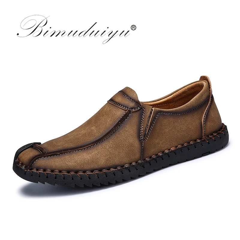 

BIMUDUIYU Fashion Comfortable Breathable Soft Leather Casual Shoes Men's Loafers mocasines para hombre zapatos de hombre