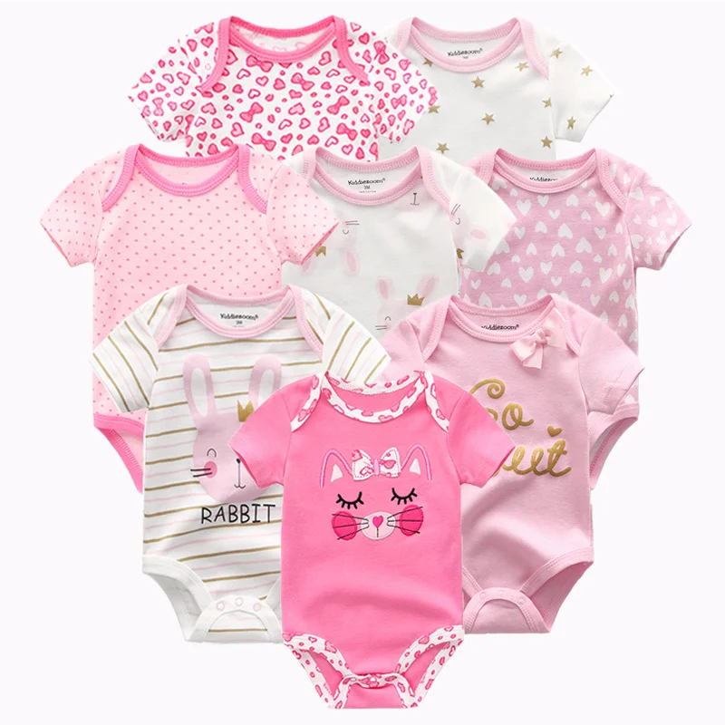 

8 PCS/LOT Summer Baby Rompers 100%Cotton overalls Roupas de bebe baby boys girls jumpsuit&clothing