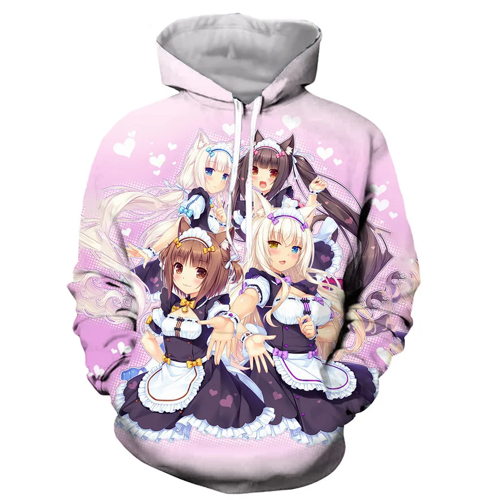 Аниме Nekopara Chocola ваниль 3D печатных мужчин и женщин толстовка модная графическая Толстовка Повседневная Уличная пуловер Толстовка