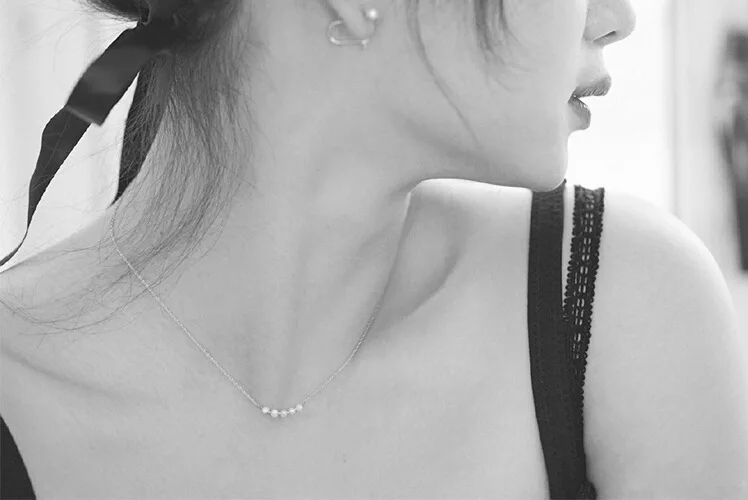 

Drop Shipping 925 Sterling Silver Pearl Necklaces & Pendants Women Chain Necklaces Jewelry Collar Colar de Plata
