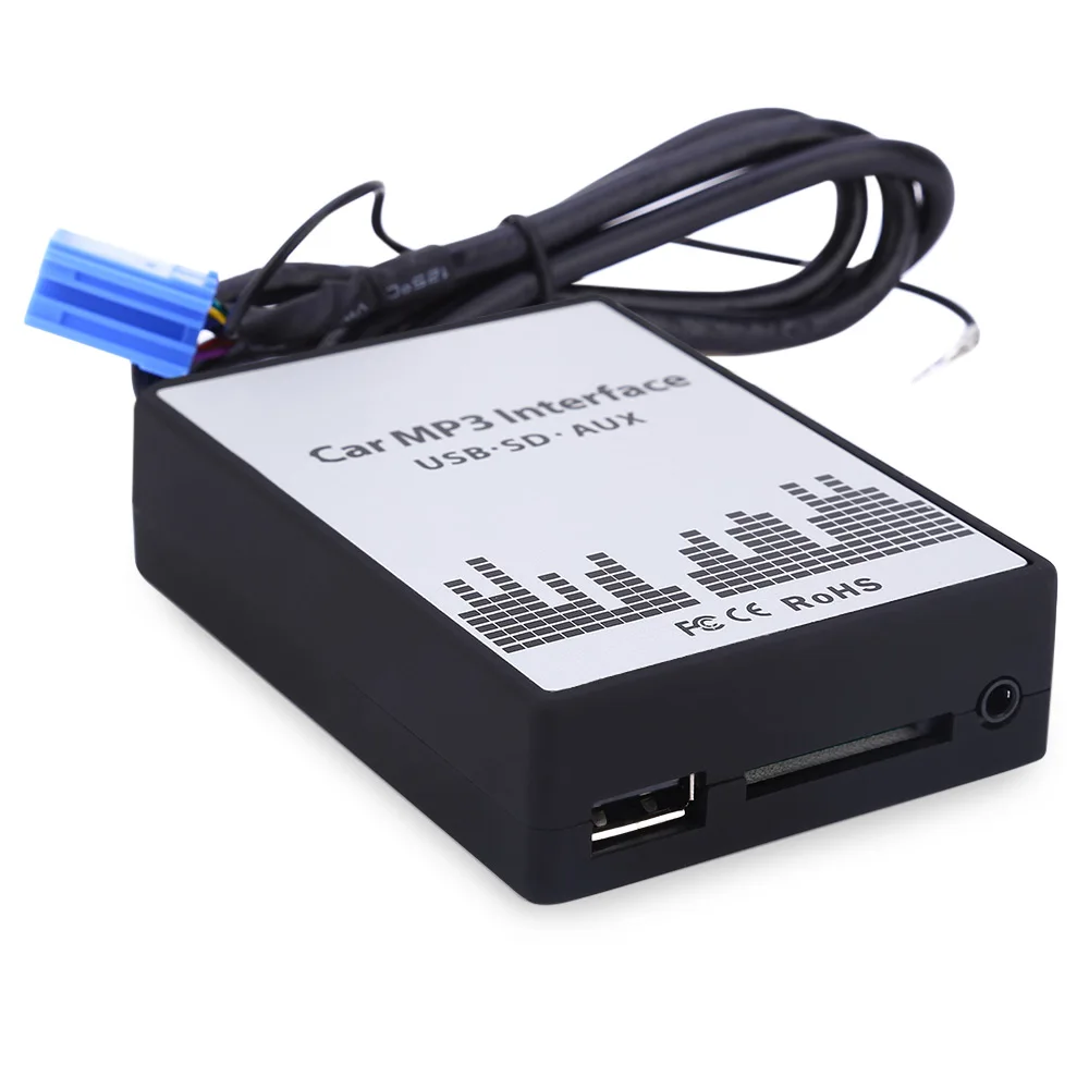 Автомобильный MP3 интерфейс 12 в пост. Тока USB SD кабель для передачи данных AUX