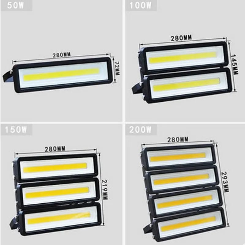 Led Flood Light 50W 100W 150W 200W Spotlight Outdoor AC 110V 220V 240V Waterproof Ip66 Floodlights Projector | Лампы и освещение