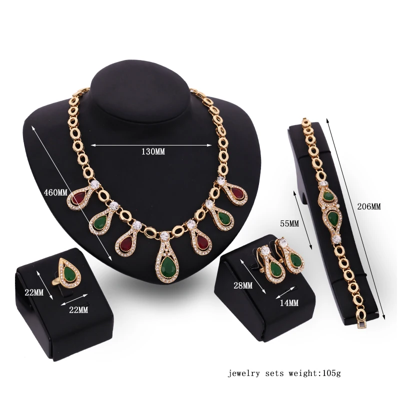 Свадьба Ювелирные Наборы Для Женщин Мода CZ Кристалл 18 К Позолоченный Кулон Колье