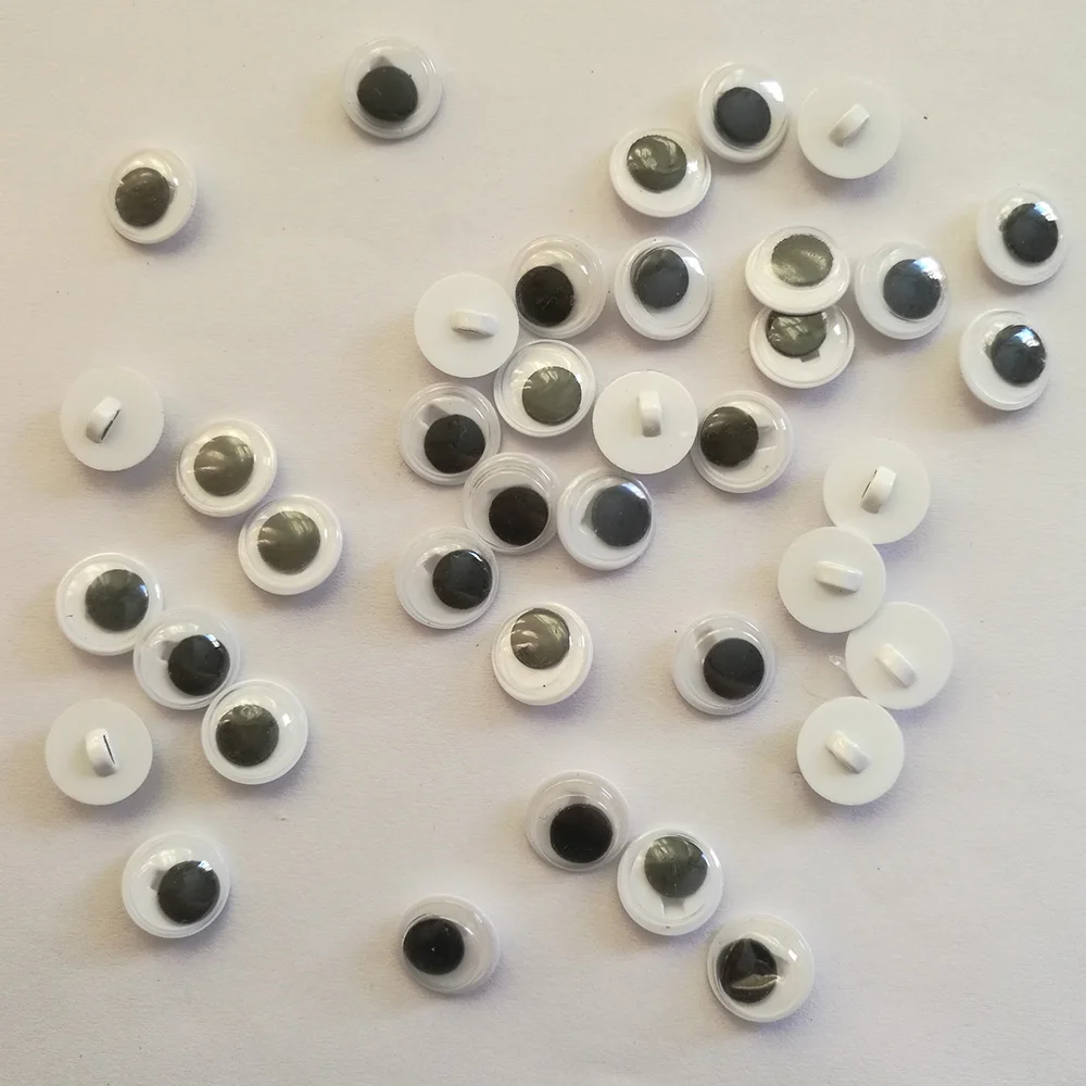 Черные пластиковые глаза для поделок Пришивные нашивные Google Eyes Мультяшные