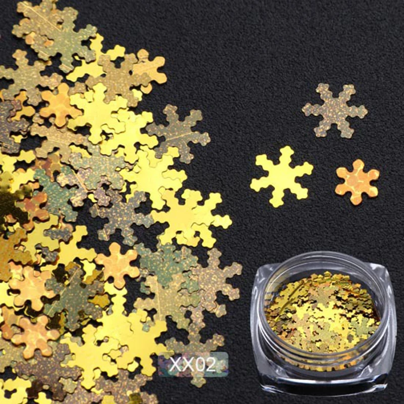 1 шт. лазерные снежинки блестки зимние снежные Блестки для ногтей Holo AB цветные