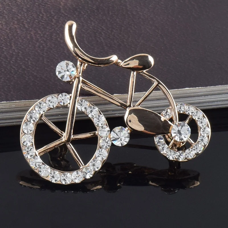 1 шт. элегантная Золотая горная хрусталь в форме велосипеда для мужчин и женщин