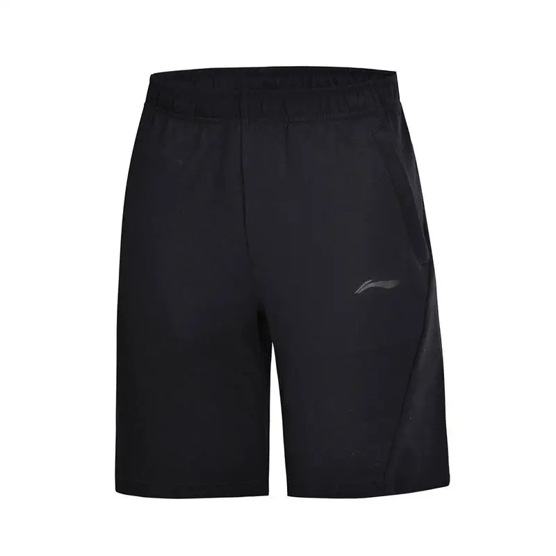 Li-Ning мужские тренировочные шорты, дышащие, обычная посадка, 68% хлопок, 32% полиэстер, удобные, с подкладкой, для фитнеса, спортивные шорты AKSN097 CAMJ18 - Цвет: AKSN097 1H