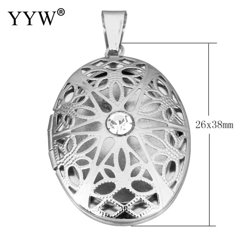 Винтажный серебристый ажурный Овальный цветочный узор YYW из нержавеющей стали