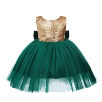 sequin green tulle girl summer party dress pageant gown bow princess wedding ball gown kids first communion flower girl dresses