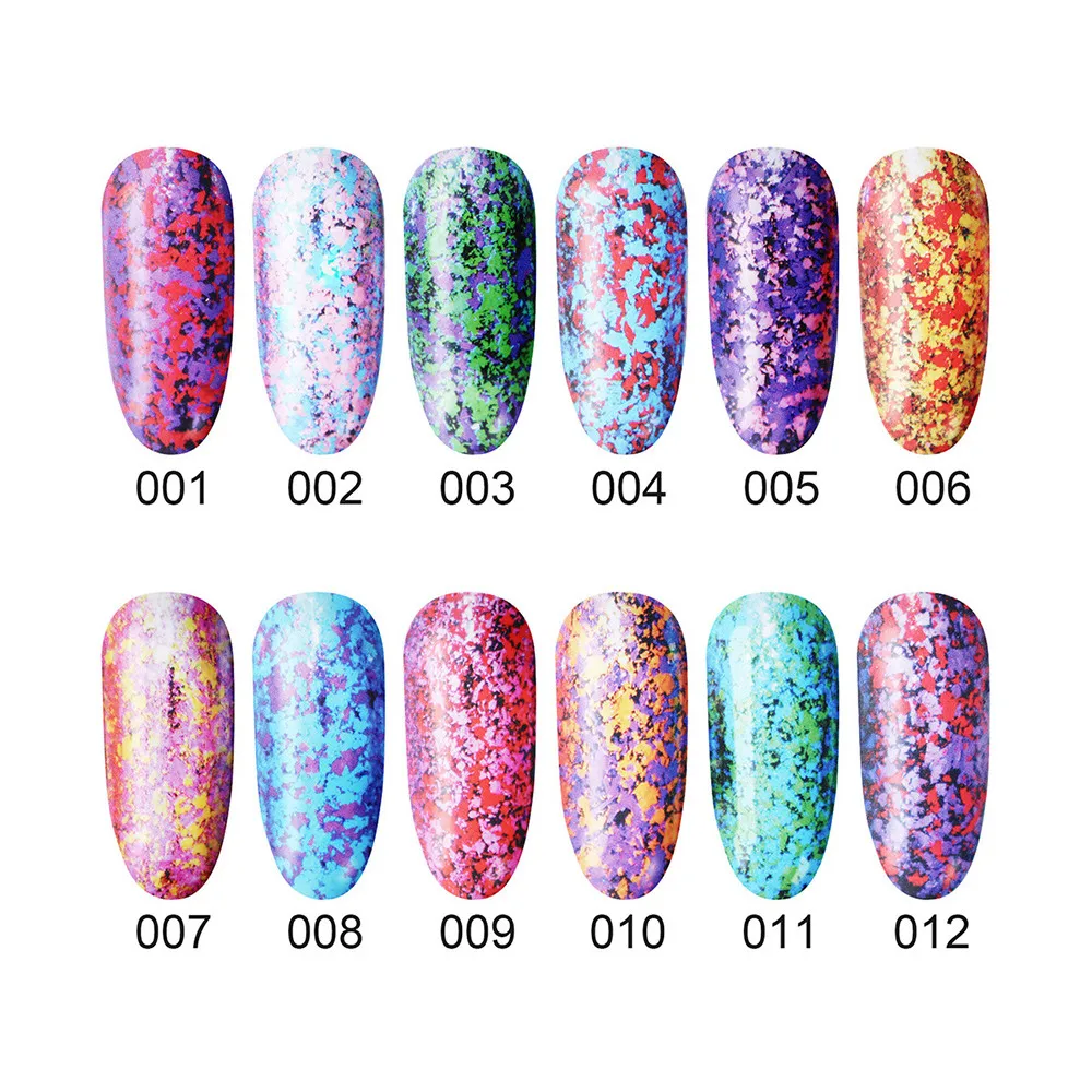 #501 2018 Новая мода Сделай Сам Модный лак для ногтей Блестящий Радужный волнистое