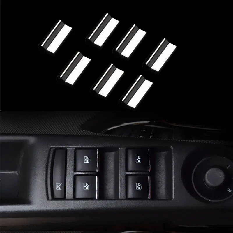 7 шт./компл. наклейка на кнопки переключения автомобильных окон крышка двери
