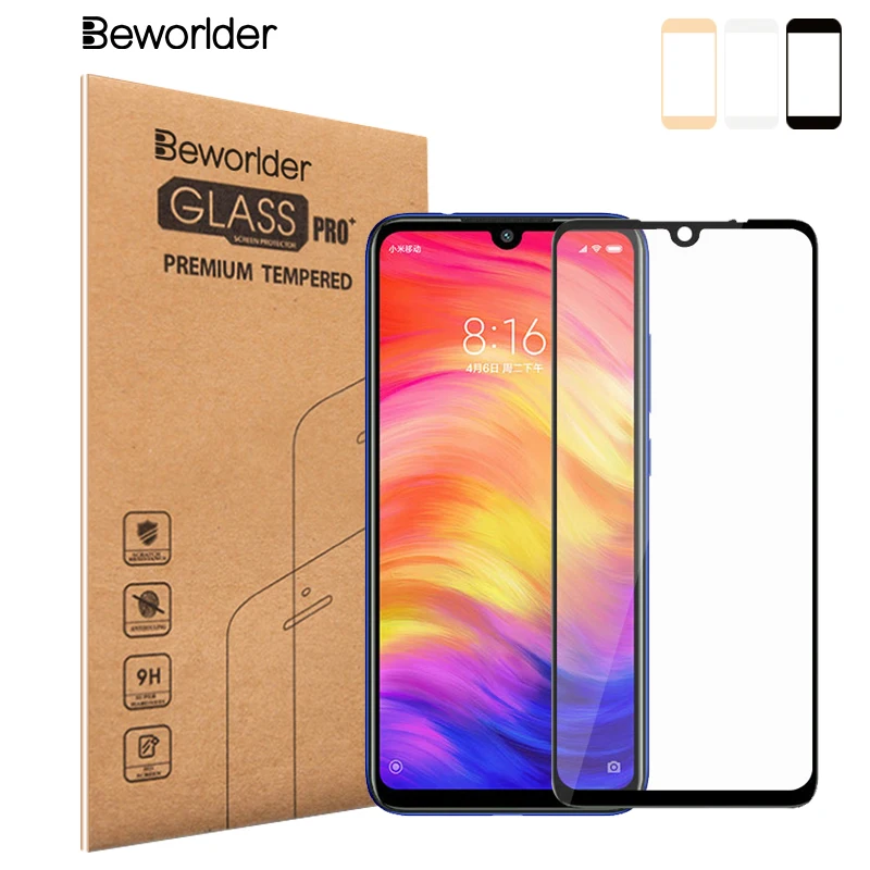 Экран протектор для Xiaomi Redmi Note 7 Pro закаленное стекло защиты плёнки полный охват