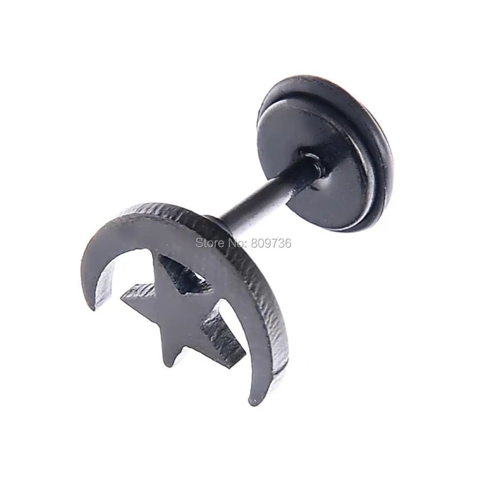 1 шт. Готический шуруп в виде Луны и звезды поддельные пробки для ушей измеритель