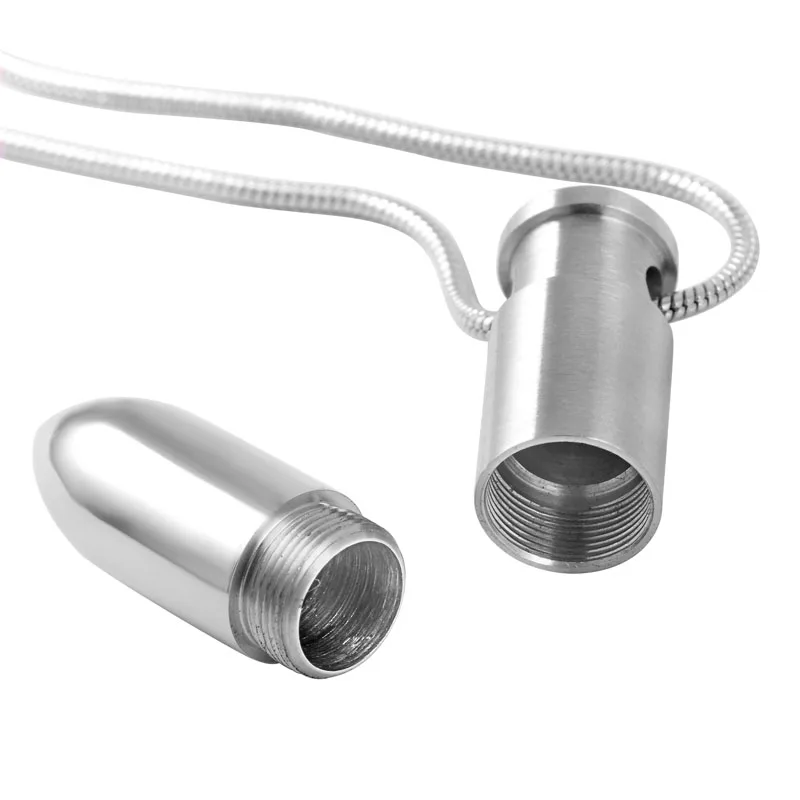 IJD9159 пустая пуля урна ожерелье для праха из нержавеющей стали подвеска