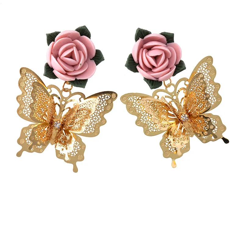 

Romantic Simple and charming butterfly short earrings for women
