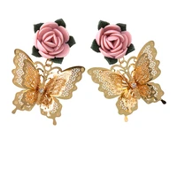 romantic simple and charming butterfly short earrings for women
