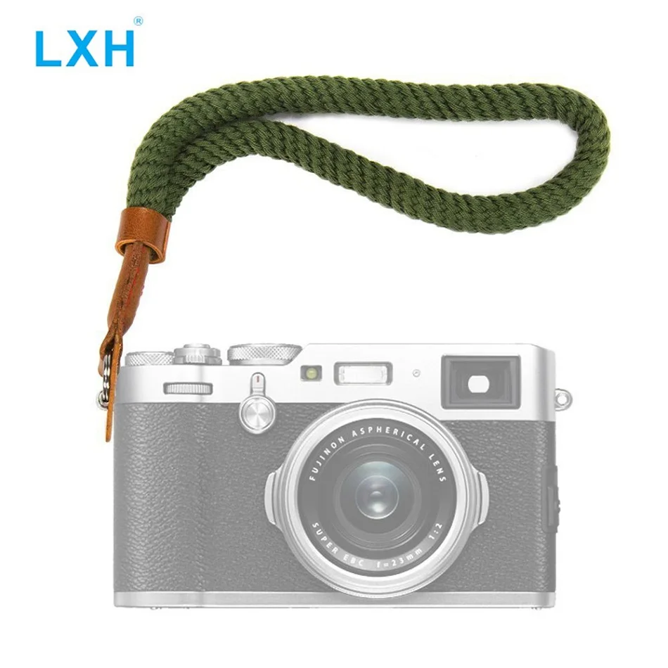 Д х В Винтаж холст ремешок для камеры на запястье для sony Nikon Leica Canon Fujifilm X100F X-T20 X-T10 X-T2 X70 X-Pro2 X-E2S X-E2 X-E1 - Цвет: Green