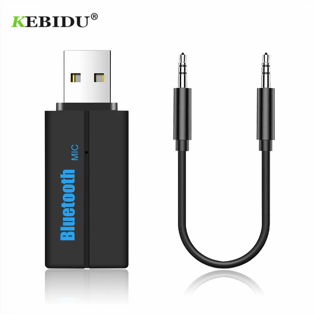 KEBIDU USB Bluetooth беспроводной приемник AUX 3 5 мм адаптер ключ аудио домашний динамик v4.2