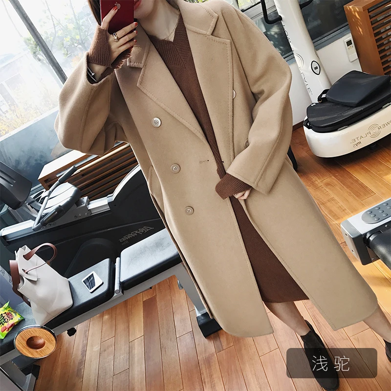 Зимние размера плюс Шерстяное пальто новинки для женщин модная с длинными