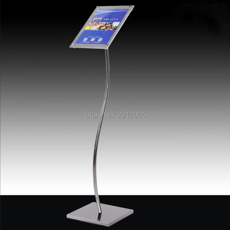 

A4 Floor Standing Curved Post Menu Sign & Poster Holder Display Stand with Acrylic Picture&Signage Frames