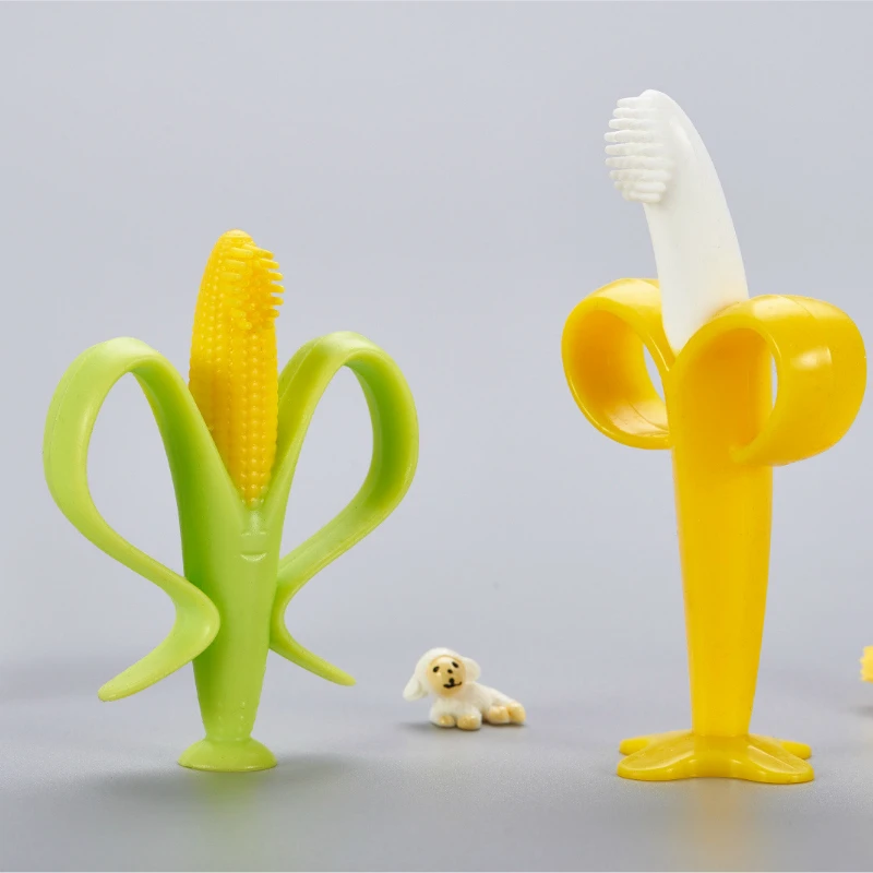 

1PC Safe Banana Corn Baby Teethers Silicone Toothbrush Teething Kids Tooth Brush Dental Care Gifts Chew Toys for Children