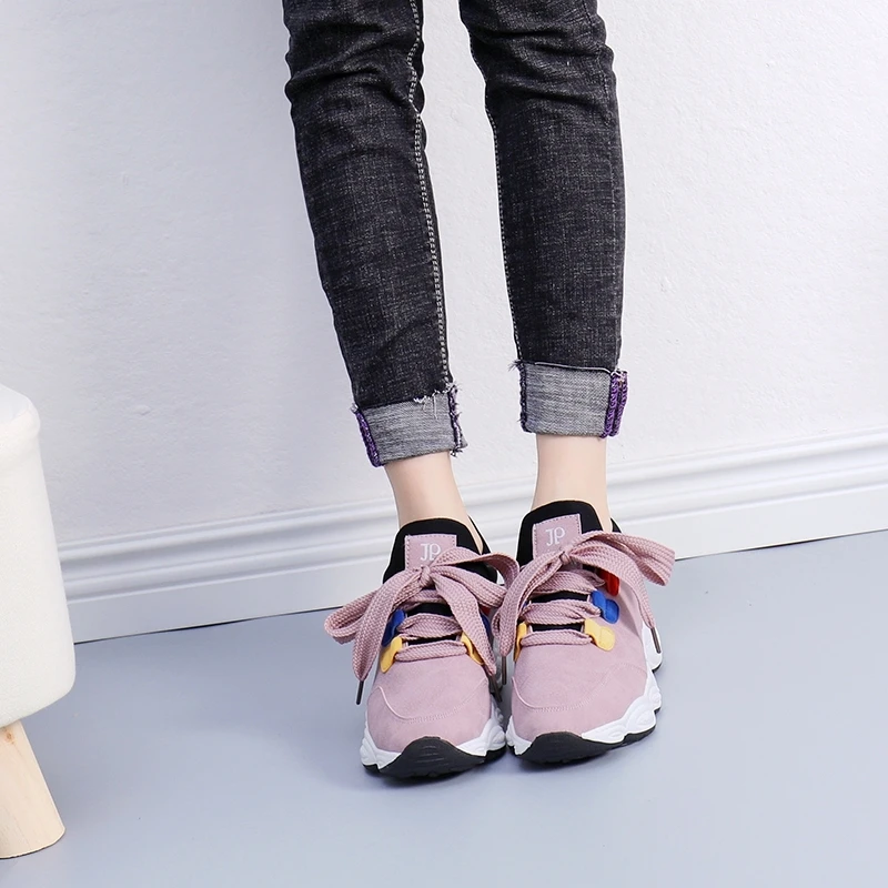 Новинка 2019 осенняя модная женская повседневная обувь замшевые кожаные туфли