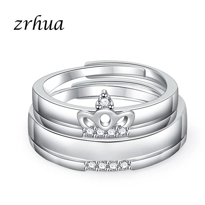 ZRHUA Luxury Crown Ring Set 925 Silver Engagement Rings Vintage Bridal Wedding Anillos For Women Wholesale Engagment Anel | Украшения и