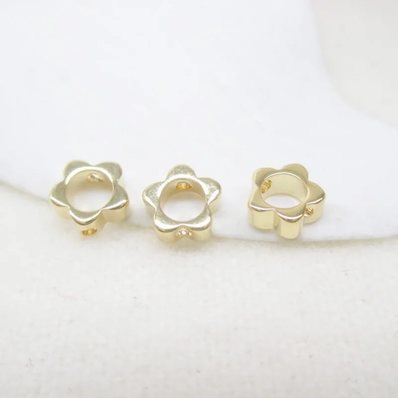 Позолоченные медные маленькие бусины-разделители для изготовления ювелирных