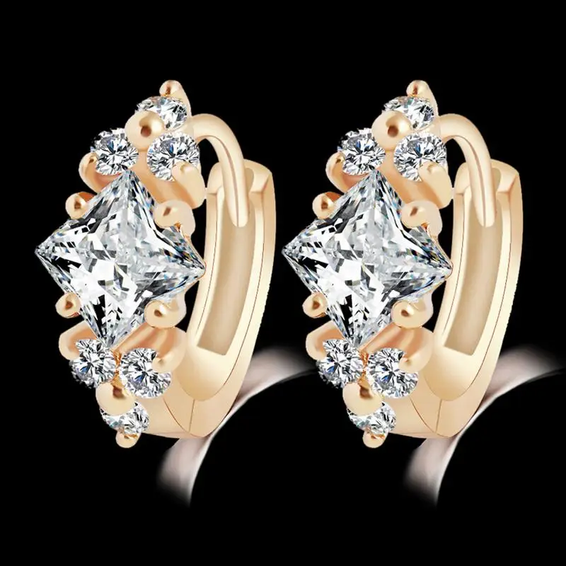 2015 новинка золото плакировкой / платины очаровательная циркон серьги заявление