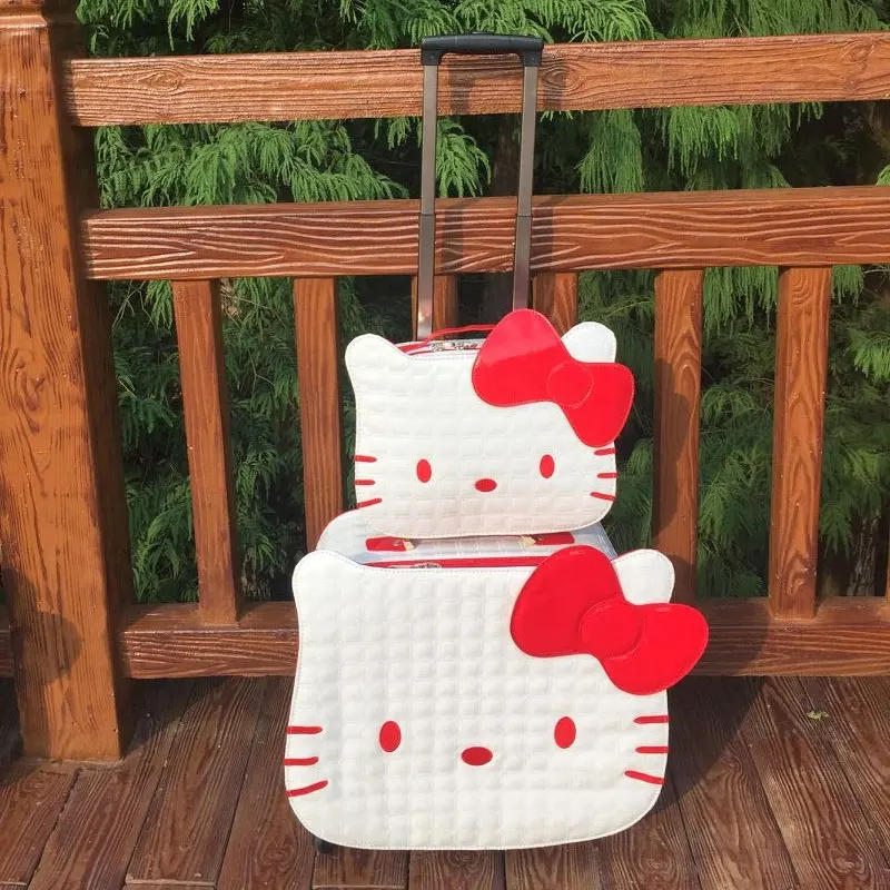 CALUDAN Hello kitty тележки универсальные на колесах багажная дорожная сумка чемодан для
