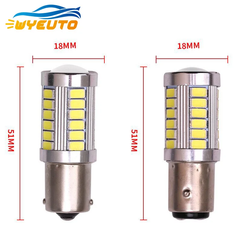 2pcs white car brake light 1156 BA15S 1157 BAY15D5730-33SMD high power reversing 12v | Автомобили и мотоциклы