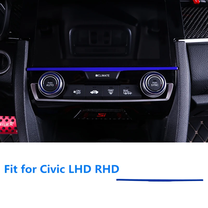 Option 4 Фортепиано красный Интерьер Литье крышка ABS Decroation крышка планки для Honda Civic 10th LHD стайлинга автомобилей - Название цвета: Option 4