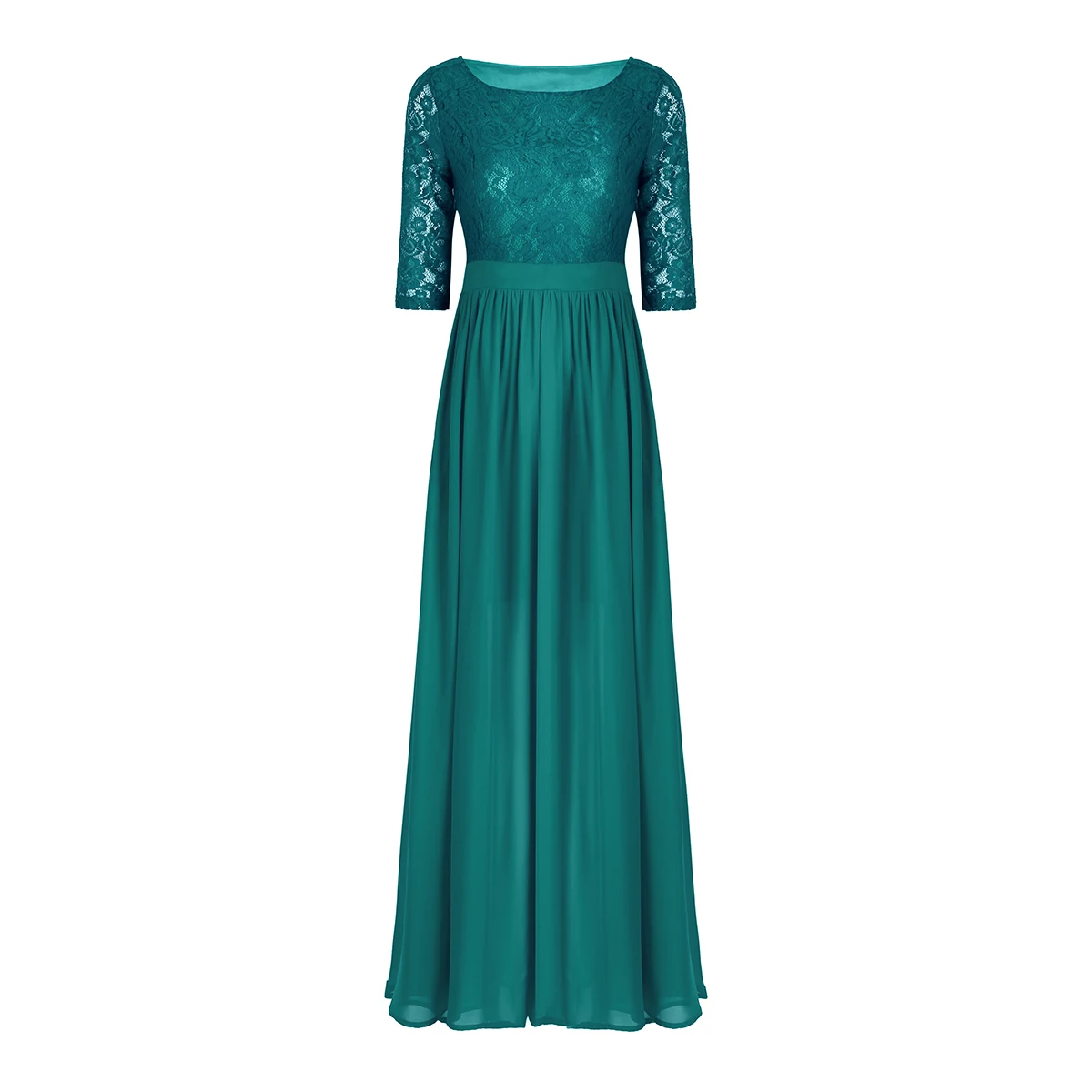 Летнее женское вышитое кружевное цветочное Свадебное Платье vestidos De Festa с коротким рукавом спереди разрезное длинное шифоновое платье Выпускные платья - Цвет: Teal