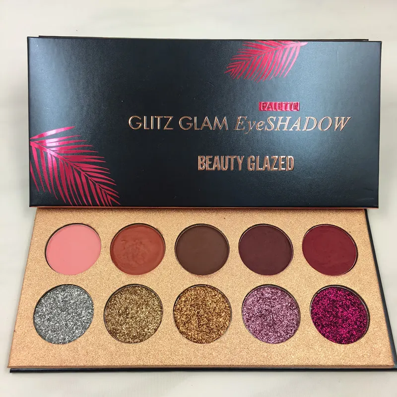 BEAUTY GLAZED Новые блестящие инъекции прессованные тени для век Палитра Шиммер