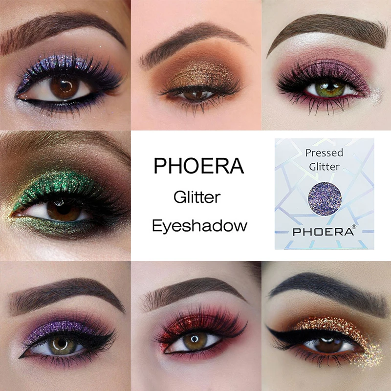 PHOERA 12 цветов мерцающие блестящие тени для век пикантные красные мини водостойкие